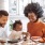a family cooking together