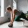 a person working out with a ball
